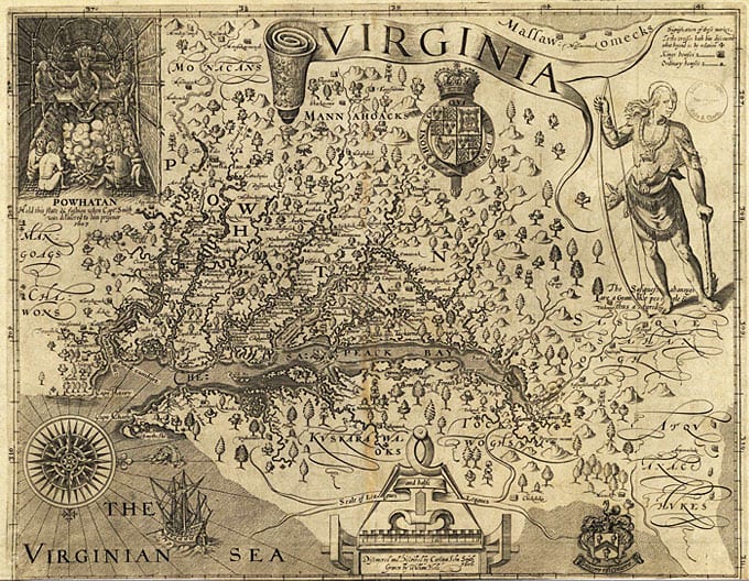 One of the many hats Capt. John Smith wore was that of a map maker. This map of the Chesapeake Region published in 1612 was critically important to early colonists of the region.